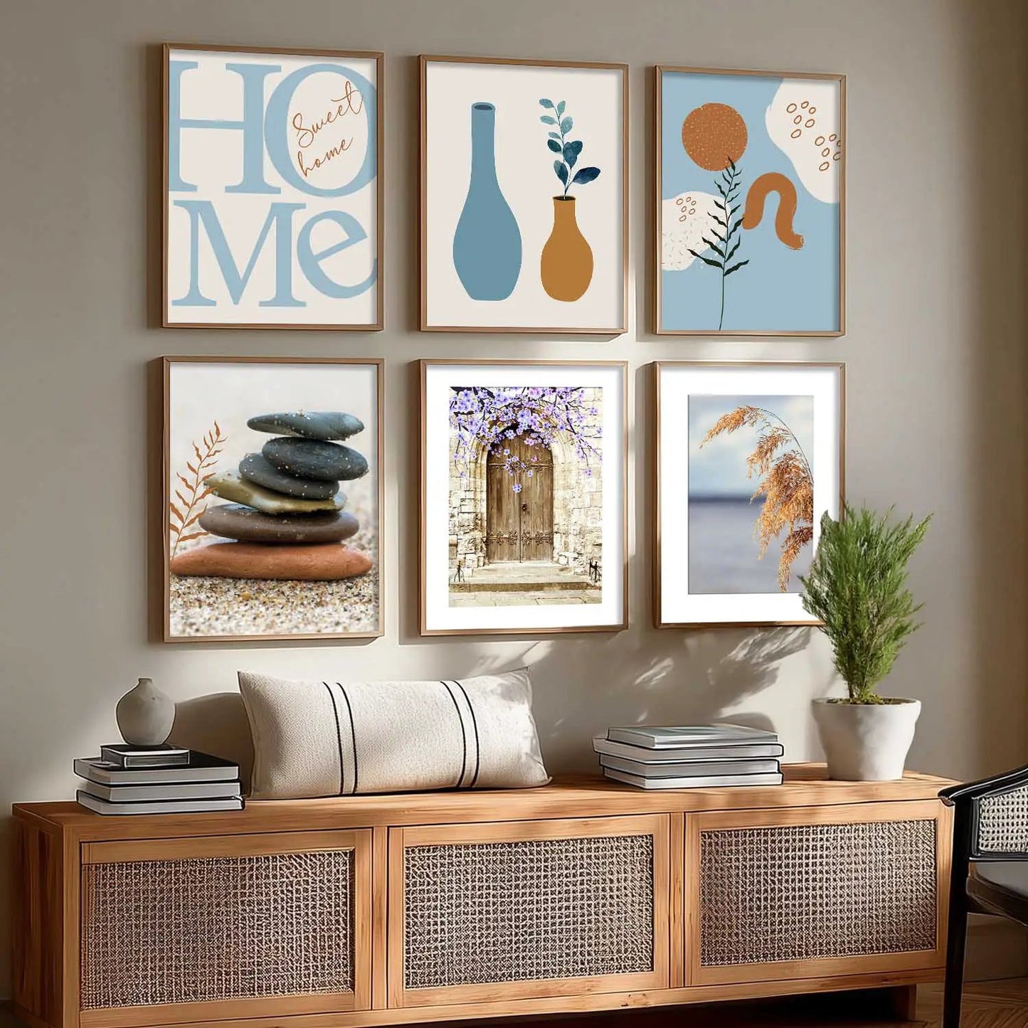 Boho Wall Art Poster With Frame For Home And Wall Decor