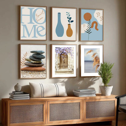 Boho Wall Art Poster With Frame For Home And Wall Decor