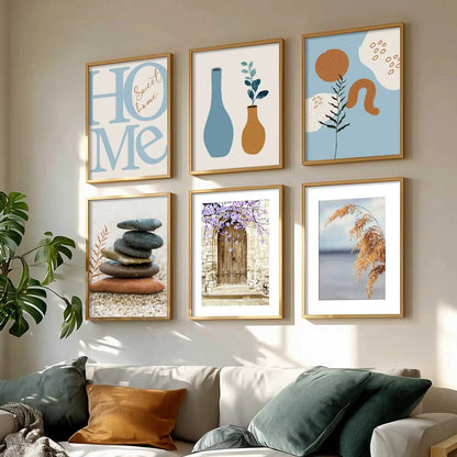 Boho Wall Art Poster With Frame For Home And Wall Decor