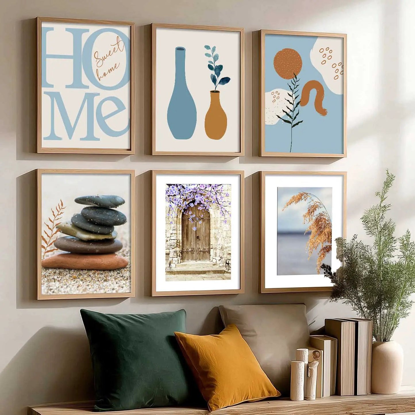 Boho Wall Art Poster With Frame For Home And Wall Decor