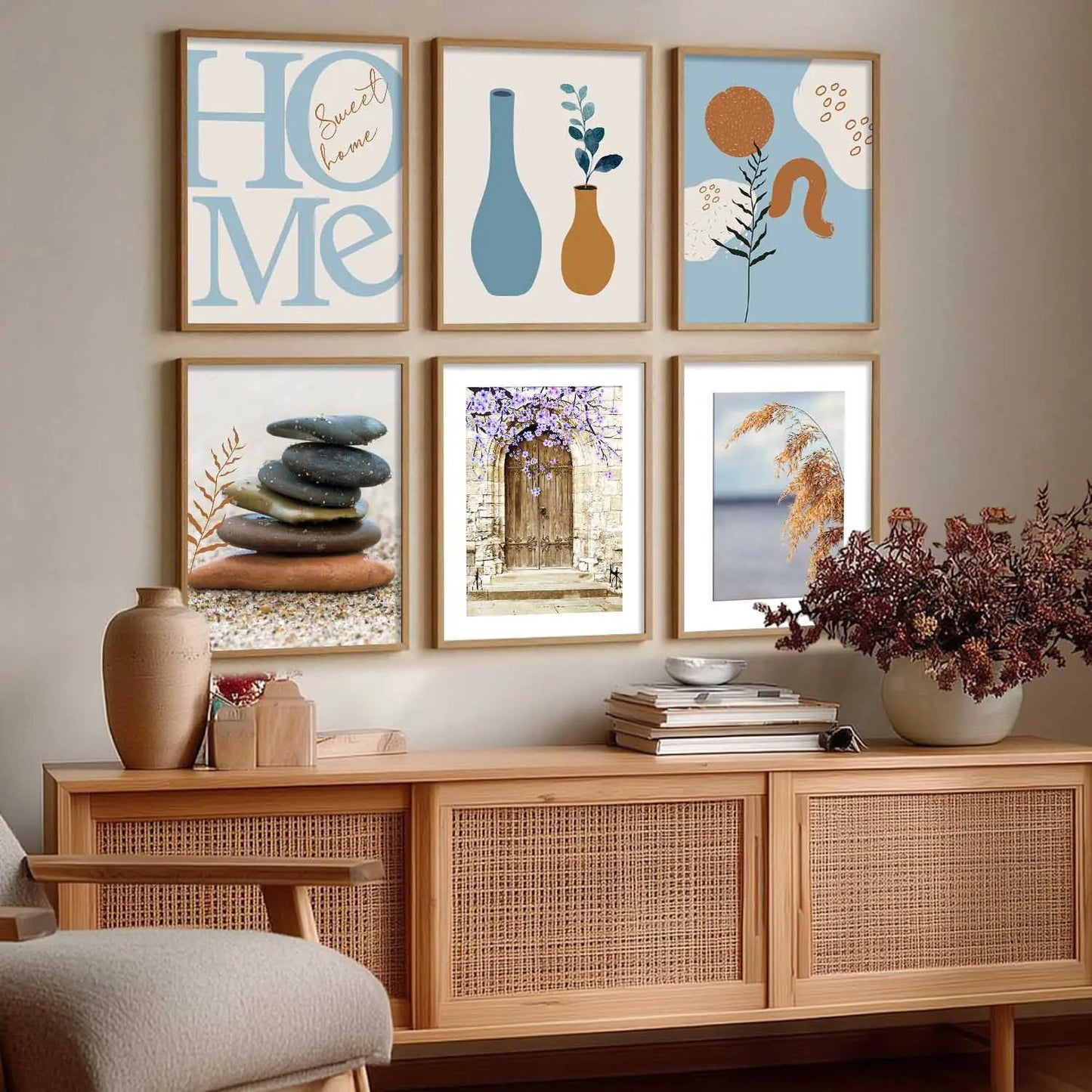 Boho Wall Art Poster With Frame For Home And Wall Decor