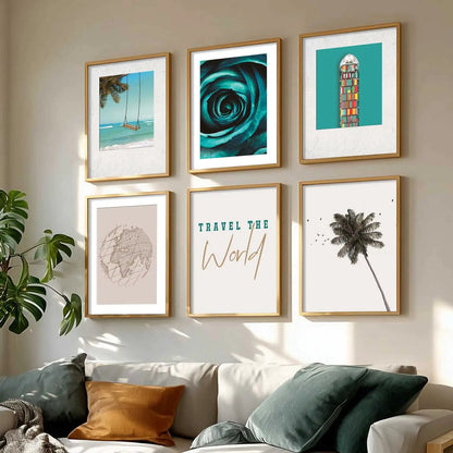 Travel Wall Art Poster With Frame For Home And Wall Decor