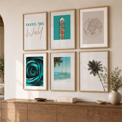 Travel Wall Art Poster With Frame For Home And Wall Decor