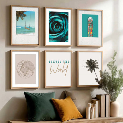 Travel Wall Art Poster With Frame For Home And Wall Decor