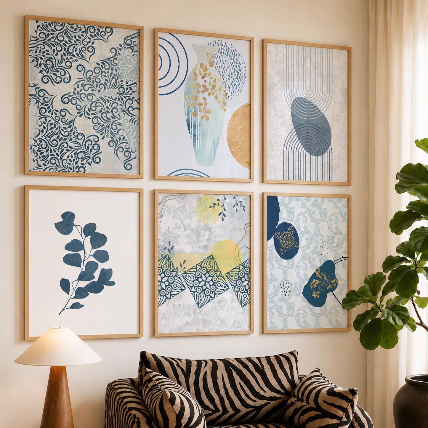 Boho Wall Art Poster With Frame For Home And Wall Decor