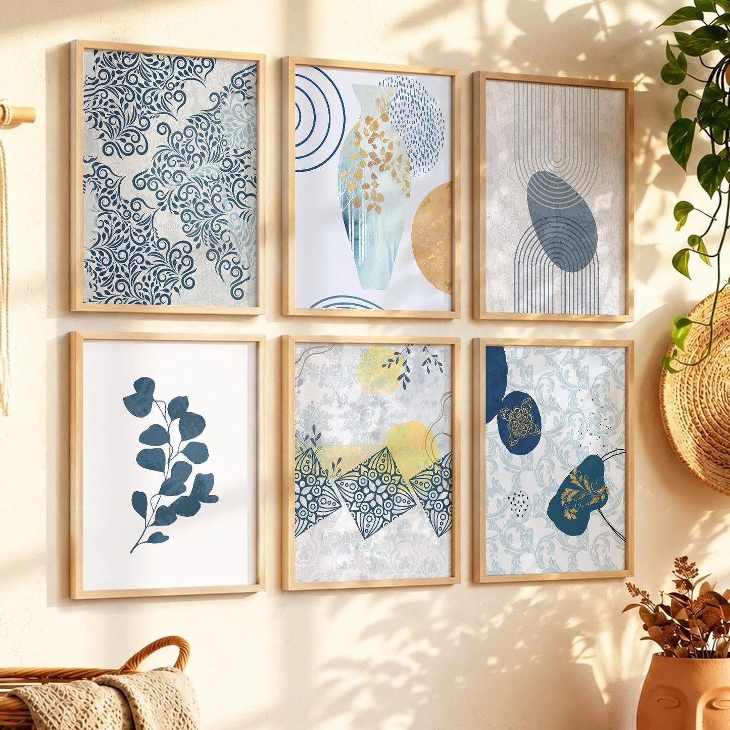 Boho Wall Art Poster With Frame For Home And Wall Decor