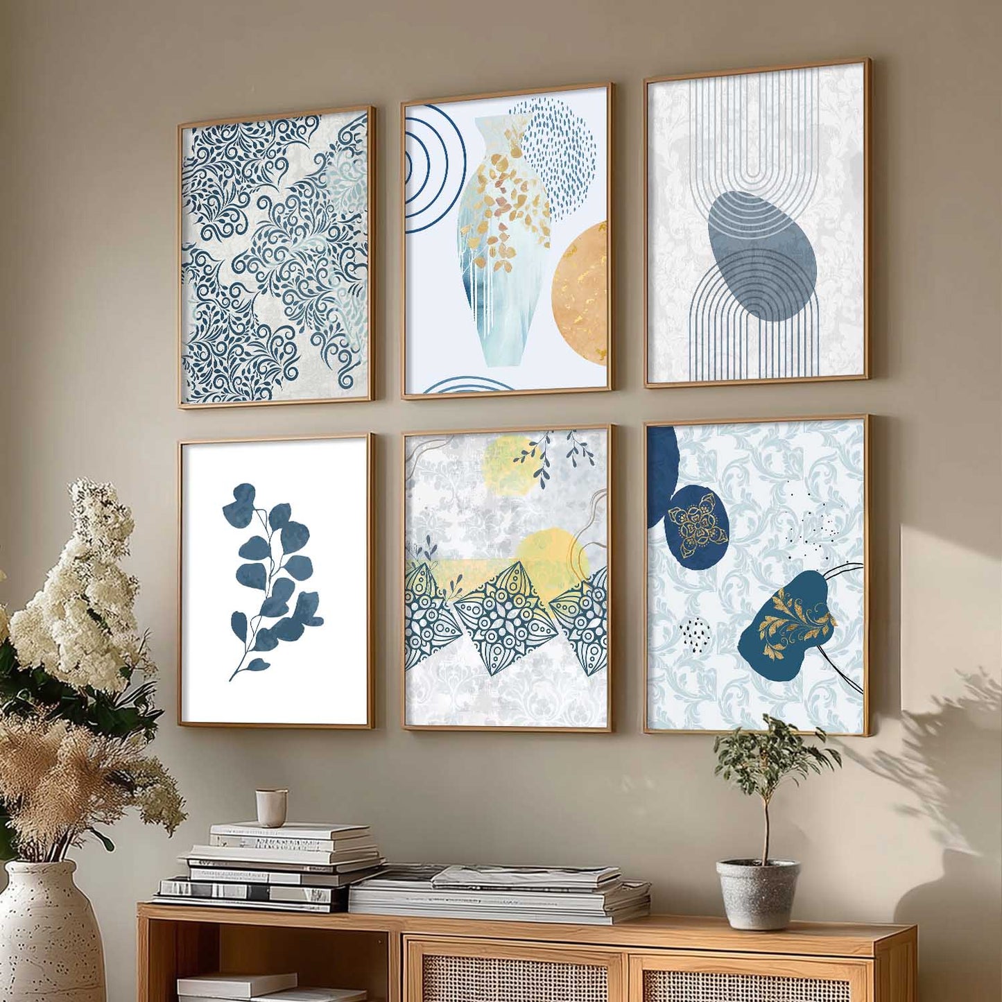 Boho Wall Art Poster With Frame For Home And Wall Decor