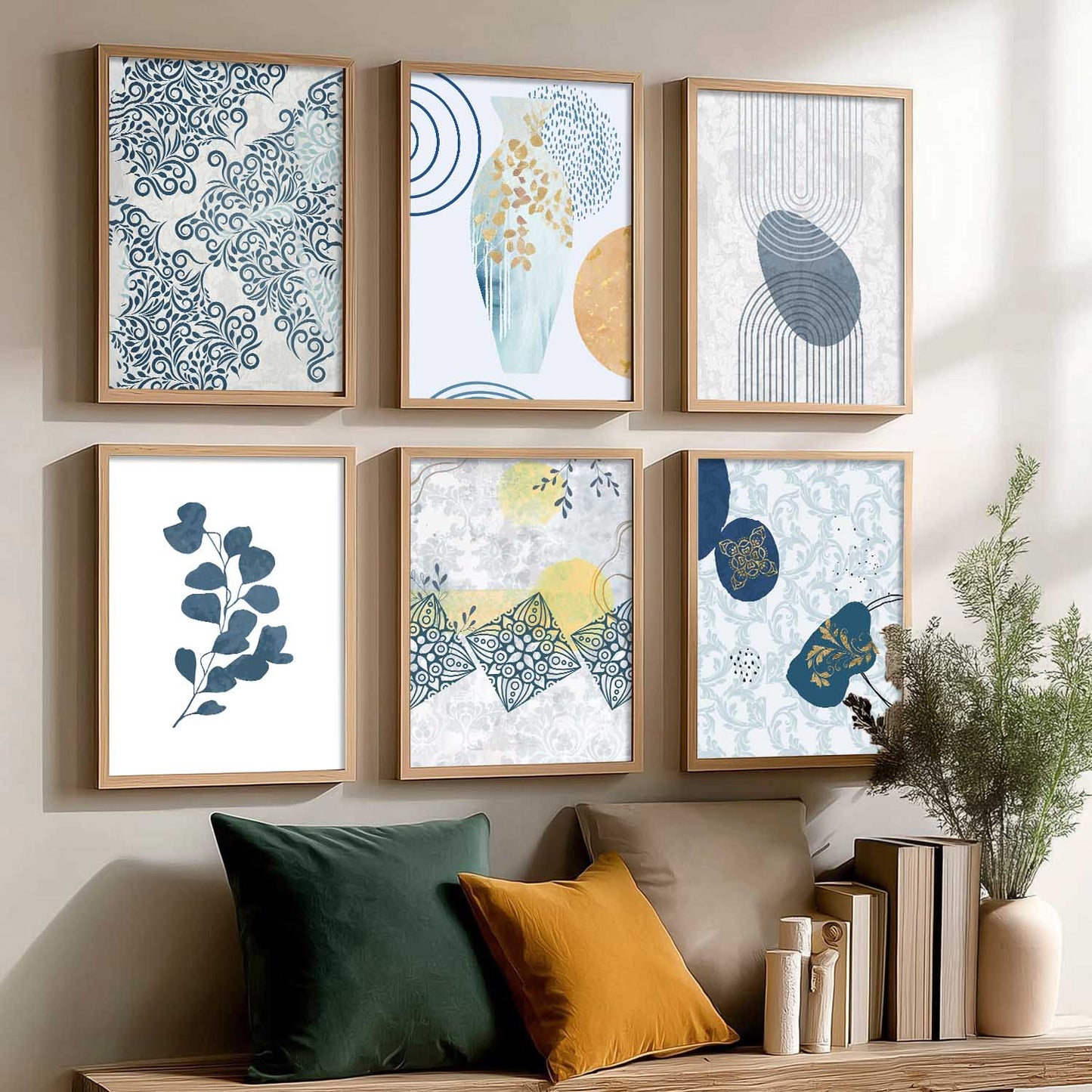 Boho Wall Art Poster With Frame For Home And Wall Decor