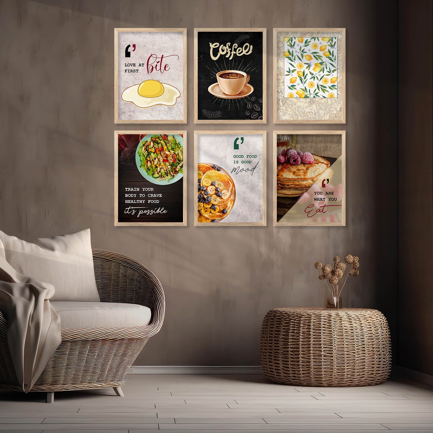 Kitchen Posters Set Kitchen Theme Framed Posters for Restaurant Kitchen Dinning Room Cafe ...