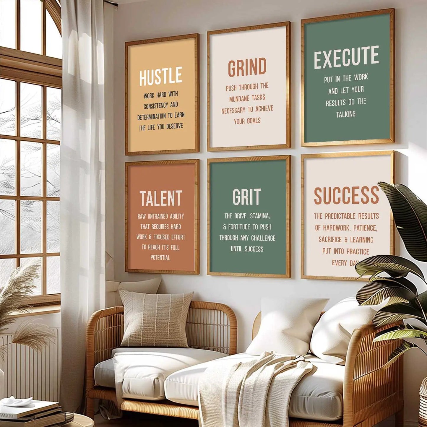 Motivational Quotes Framed Posters for Home Living Room Bedroom and Office Wall Decor Set of 6 by Kotart store