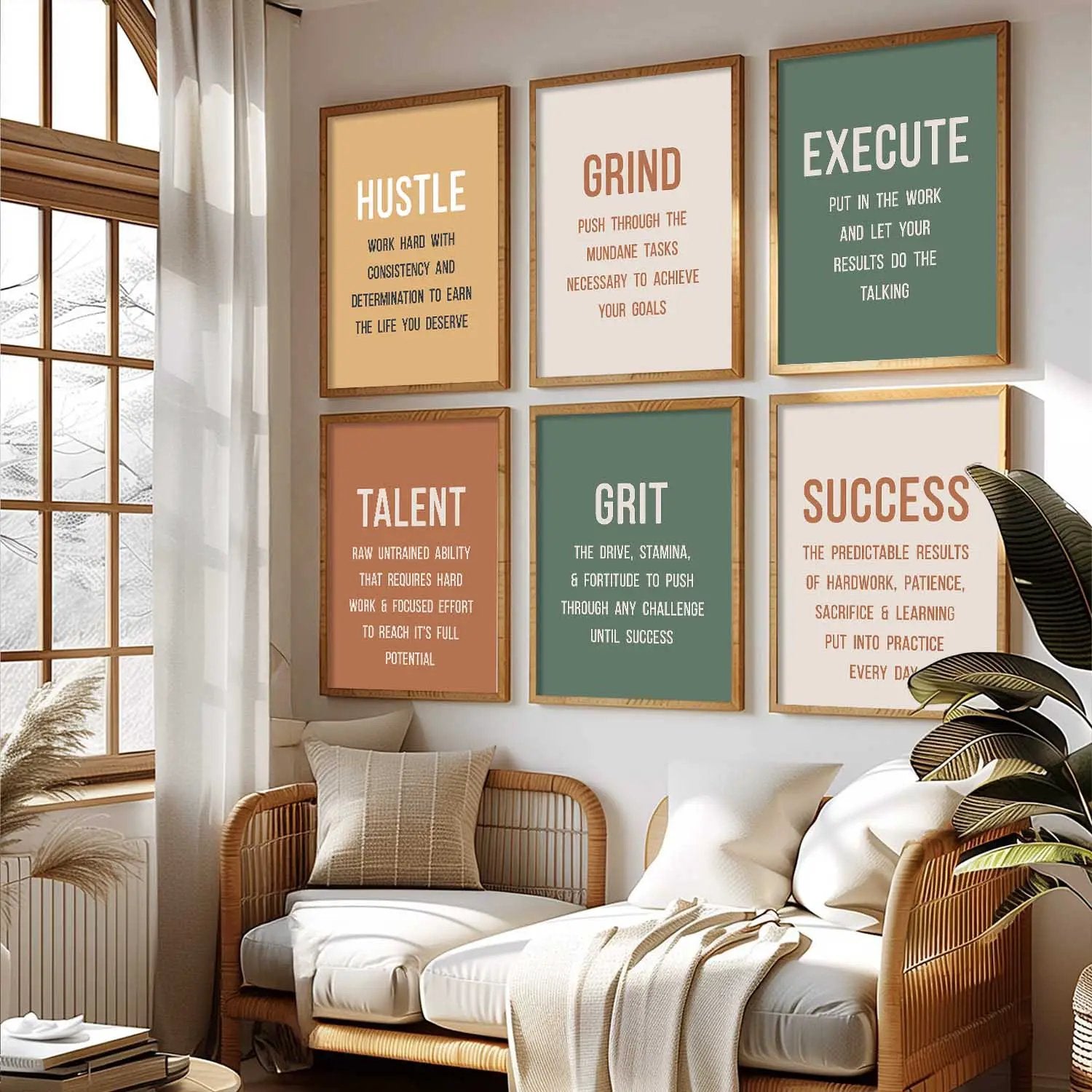 Motivational Quotes Framed Posters for Home Living Room Bedroom and Office Wall Decor Set of 6 by Kotart store
