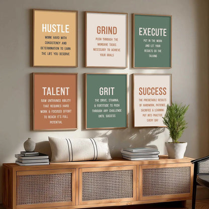 Motivational Quotes Framed Posters for Home Living Room Bedroom and Office Wall Decor Set of 6 by Kotart store
