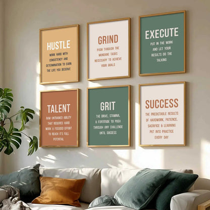 Motivational Quotes Framed Posters for Home Living Room Bedroom and Office Wall Decor Set of 6 by Kotart store