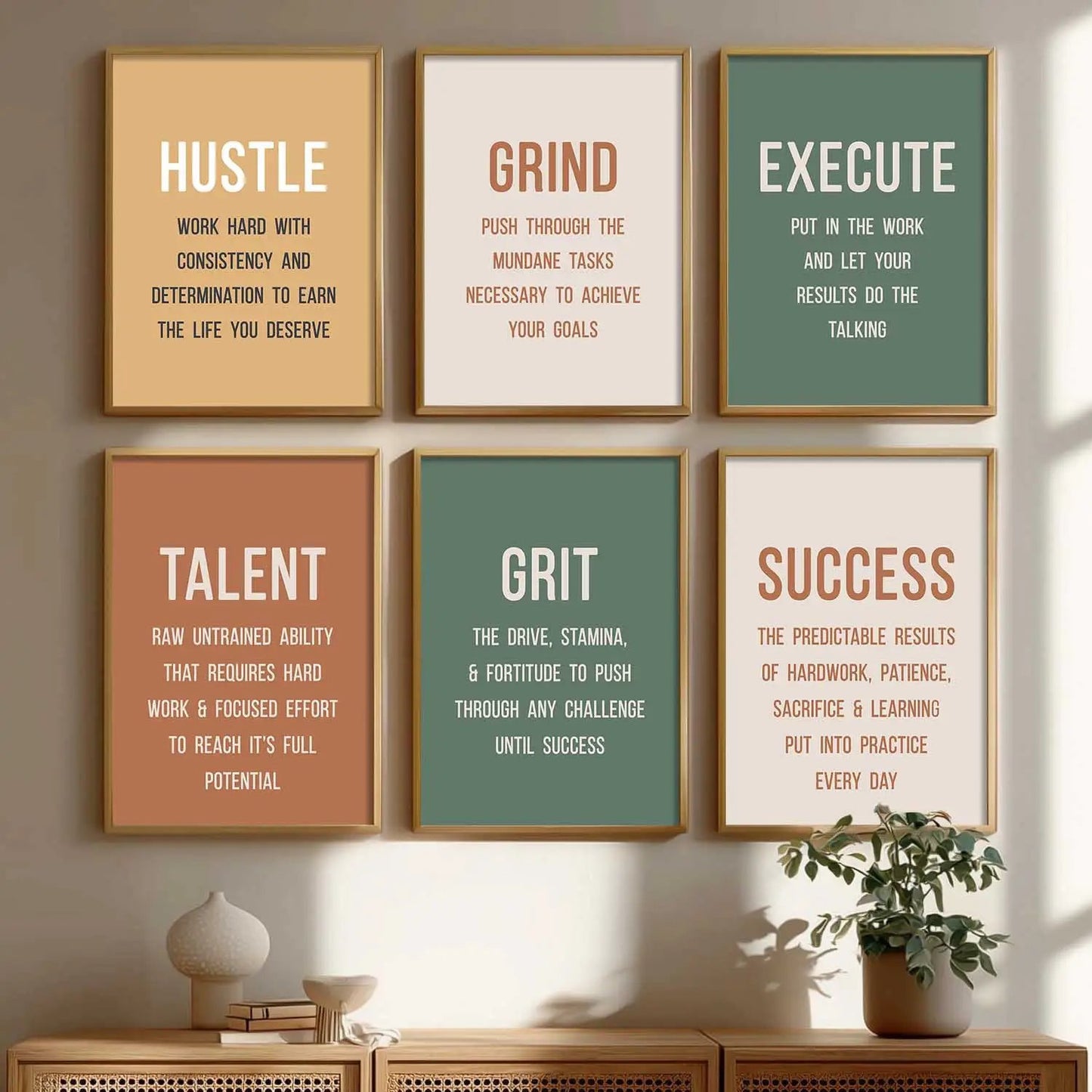 Motivational Quotes Framed Posters for Home Living Room Bedroom and Office Wall Decor Set of 6 by Kotart store