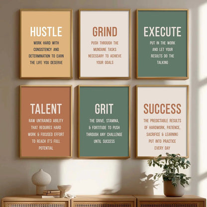 Motivational Quotes Framed Posters for Home Living Room Bedroom and Office Wall Decor Set of 6 by Kotart store