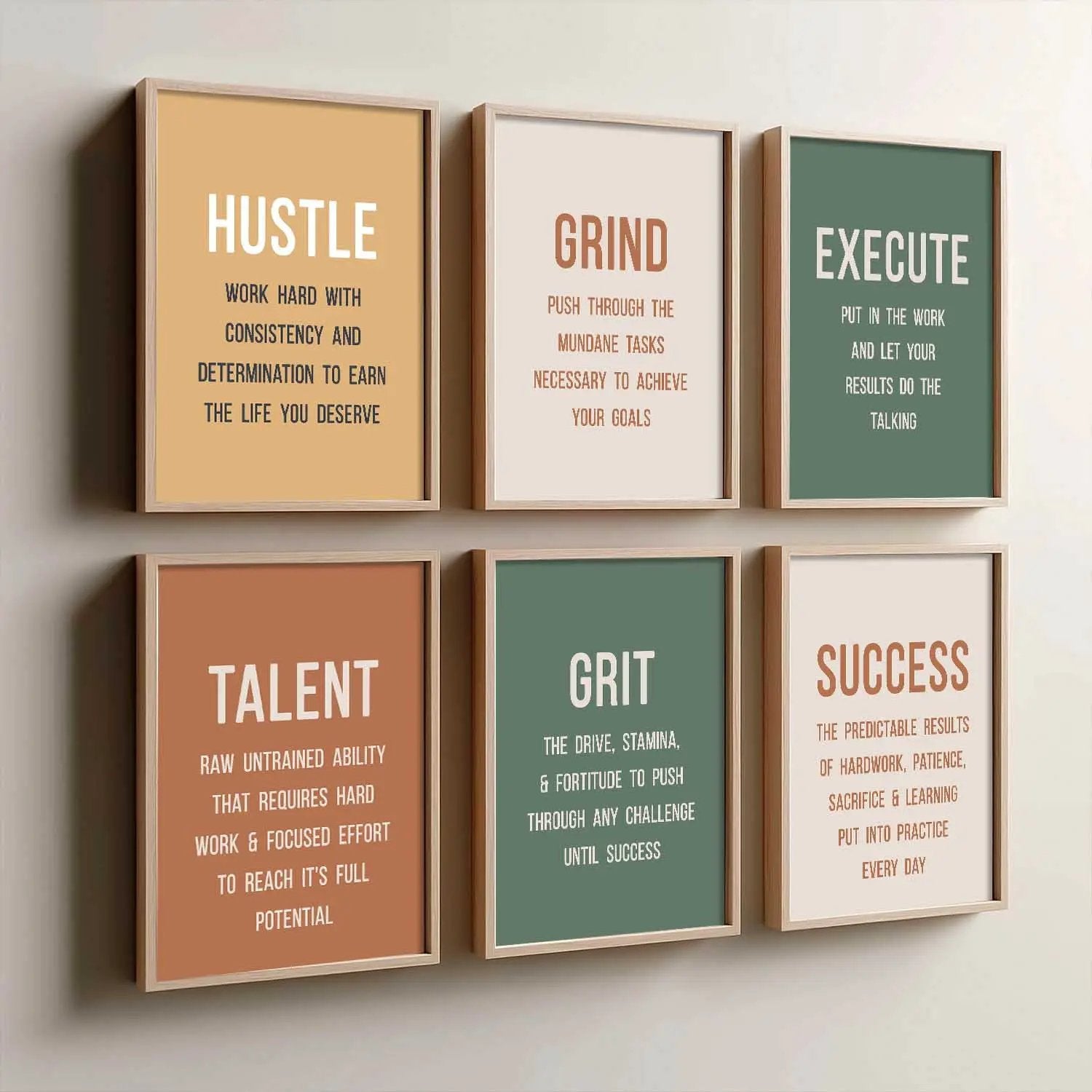 Motivational Quotes Framed Posters for Home Living Room Bedroom and Office Wall Decor Set of 6 by Kotart store
