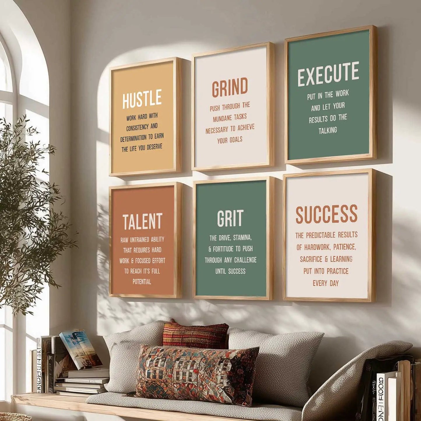 Motivational Quotes Framed Posters for Home Living Room Bedroom and Office Wall Decor Set of 6 by Kotart store