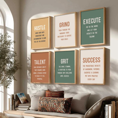 Motivational Quotes Framed Posters for Home Living Room Bedroom and Office Wall Decor Set of 6 by Kotart store