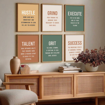 Motivational Quotes Framed Posters for Home Living Room Bedroom and Office Wall Decor Set of 6 by Kotart store