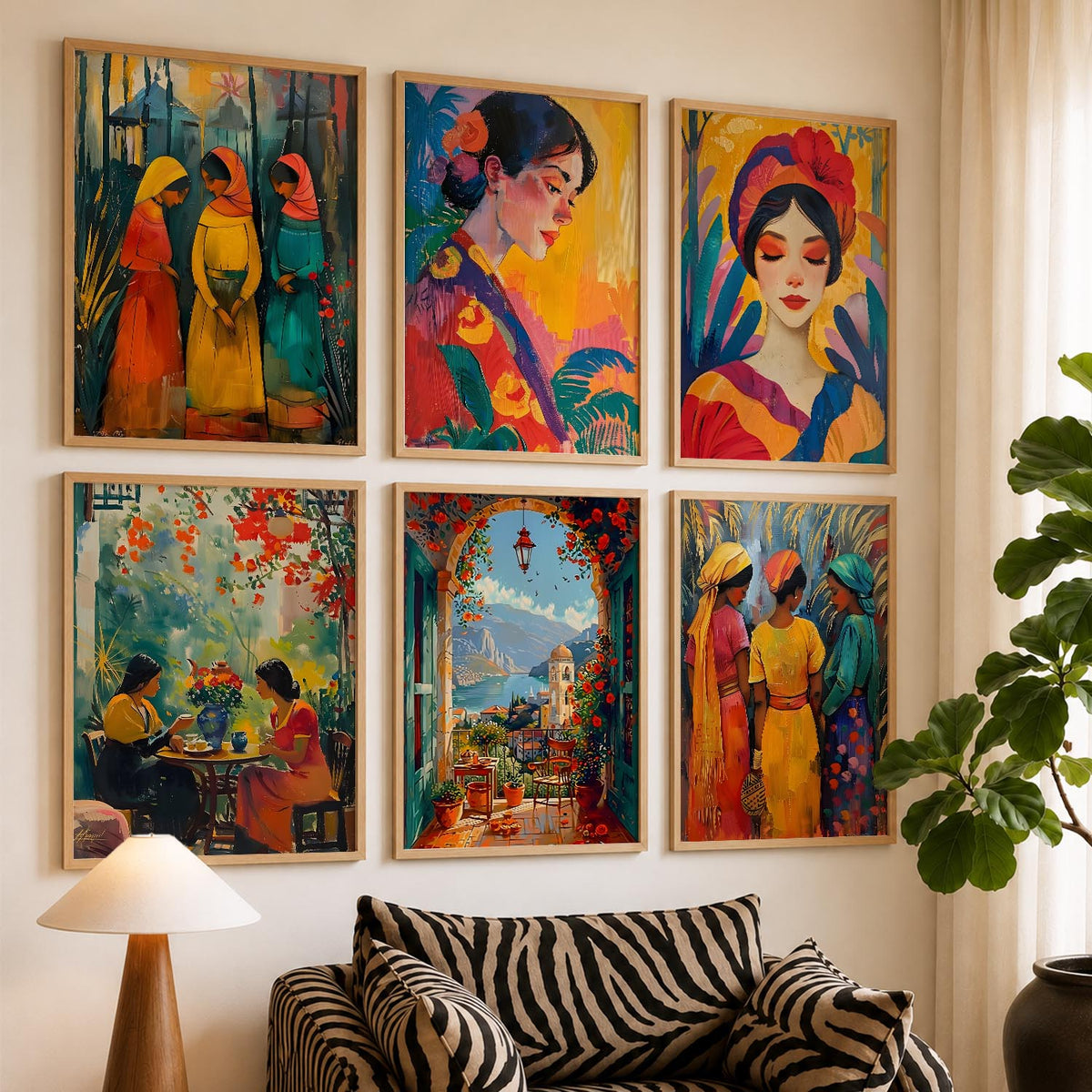 Woman Modern Wall Art Poster With Frame For Home And Wall Decor