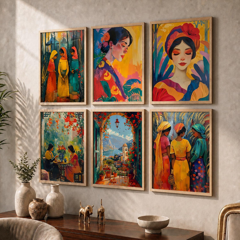 Woman Modern Wall Art Poster With Frame For Home And Wall Decor