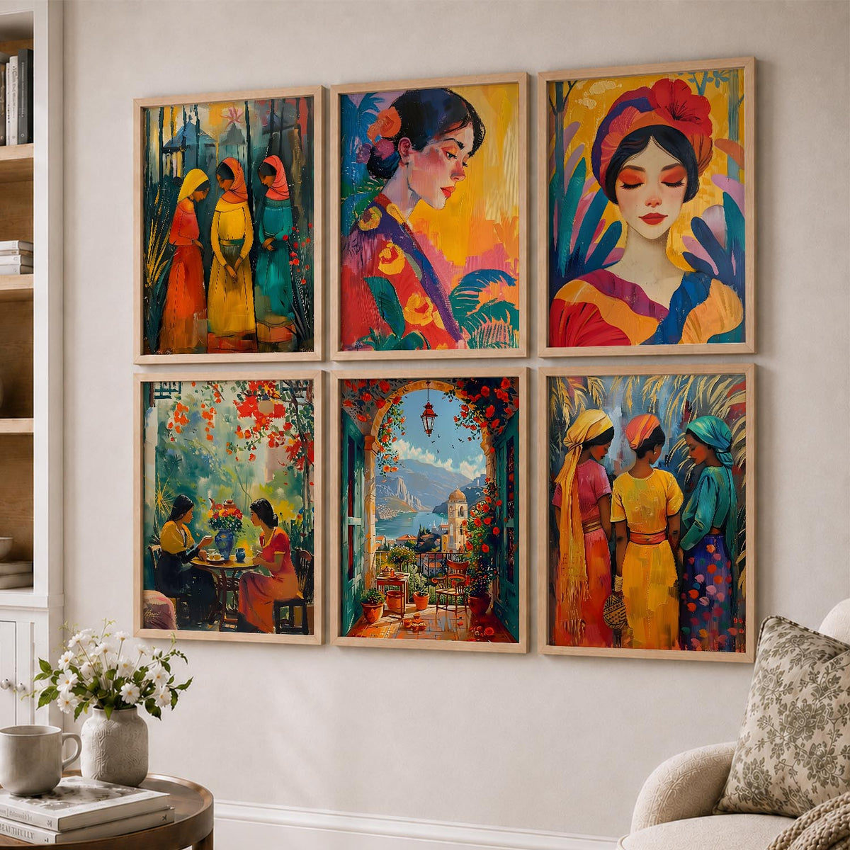 Woman Modern Wall Art Poster With Frame For Home And Wall Decor