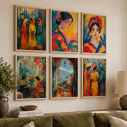 Woman Modern Wall Art Poster With Frame For Home And Wall Decor