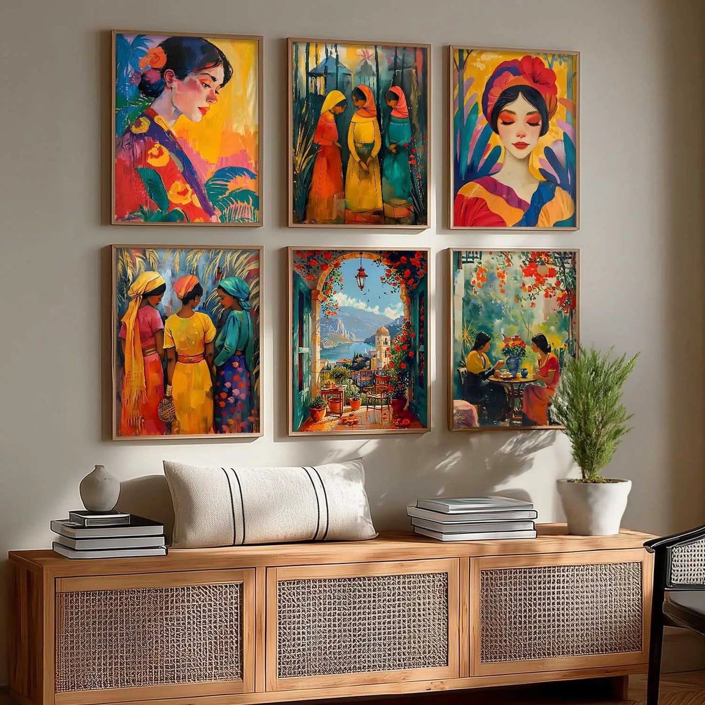 Woman Modern Wall Art Poster With Frame For Home And Wall Decor