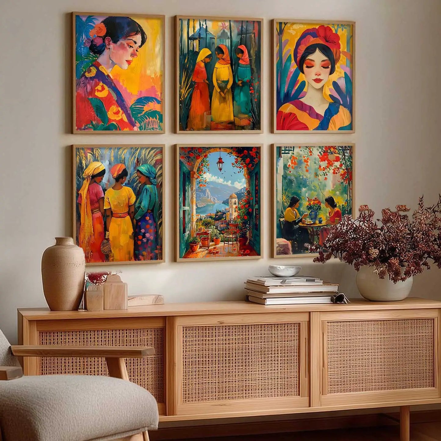 Woman Modern Wall Art Poster With Frame For Home And Wall Decor
