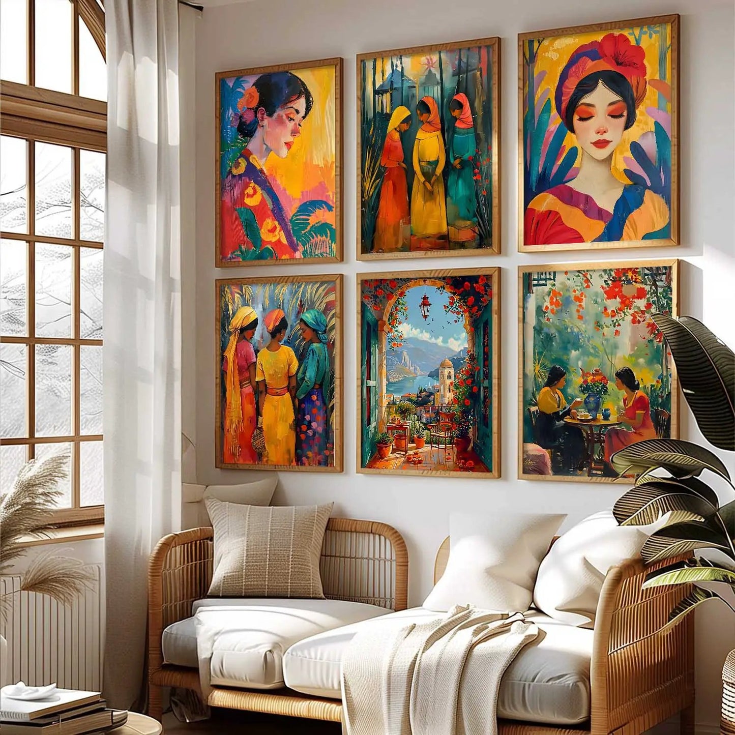 Woman Modern Wall Art Poster With Frame For Home And Wall Decor