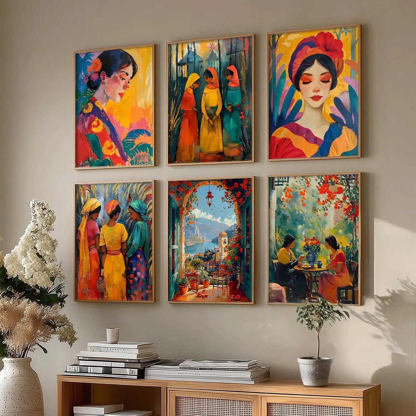 Woman Modern Wall Art Poster With Frame For Home And Wall Decor