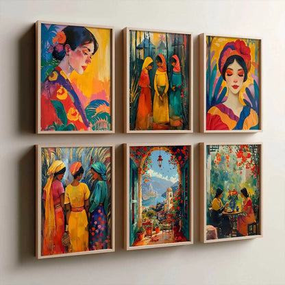 Woman Modern Wall Art Poster With Frame For Home And Wall Decor