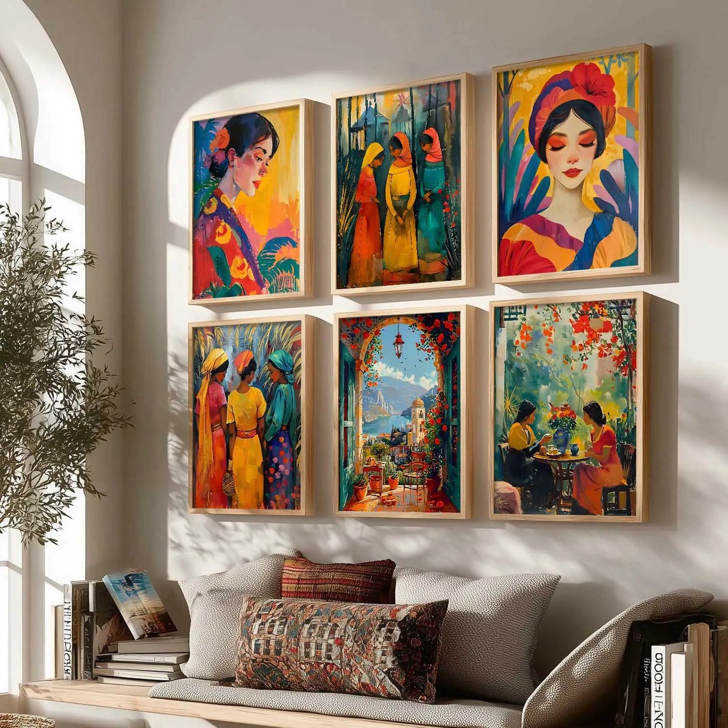 Woman Modern Wall Art Poster With Frame For Home And Wall Decor