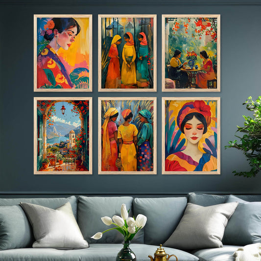 Woman Modern Wall Art Poster With Frame For Home And Wall Decor