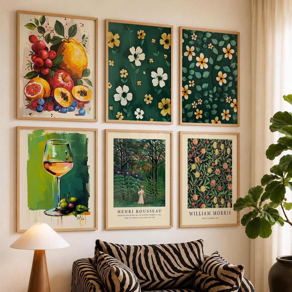 Floral Modern Wall Art Poster With Frame For Home And Wall Decor