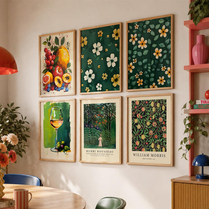Floral Modern Wall Art Poster With Frame For Home And Wall Decor