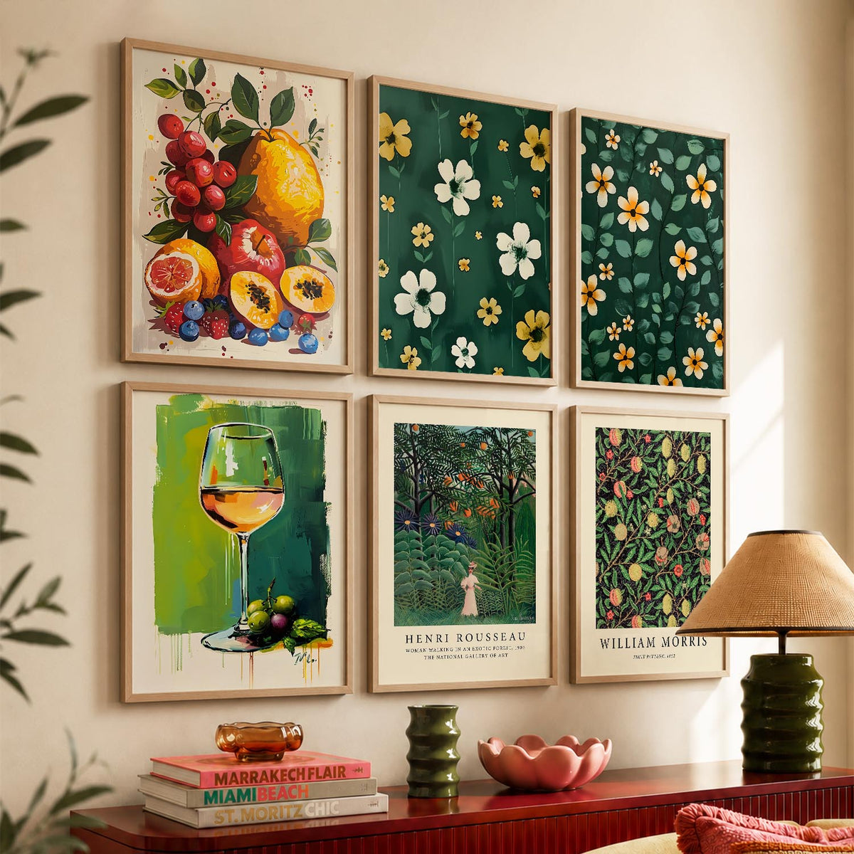 Floral Modern Wall Art Poster With Frame For Home And Wall Decor