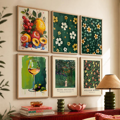 Floral Modern Wall Art Poster With Frame For Home And Wall Decor