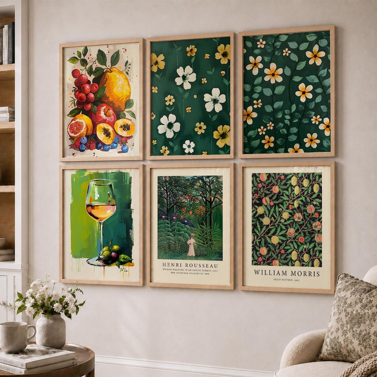 Floral Modern Wall Art Poster With Frame For Home And Wall Decor