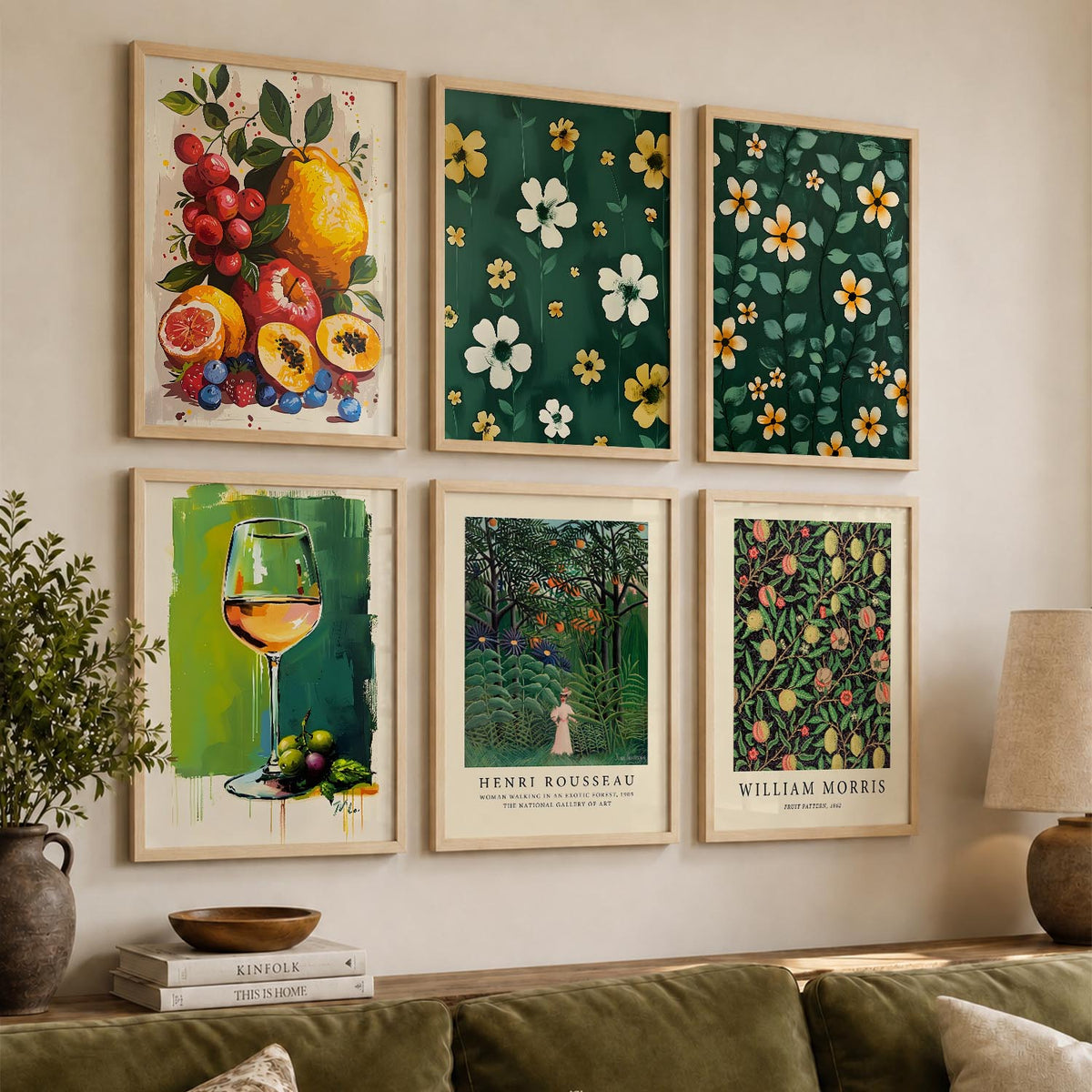 Floral Modern Wall Art Poster With Frame For Home And Wall Decor