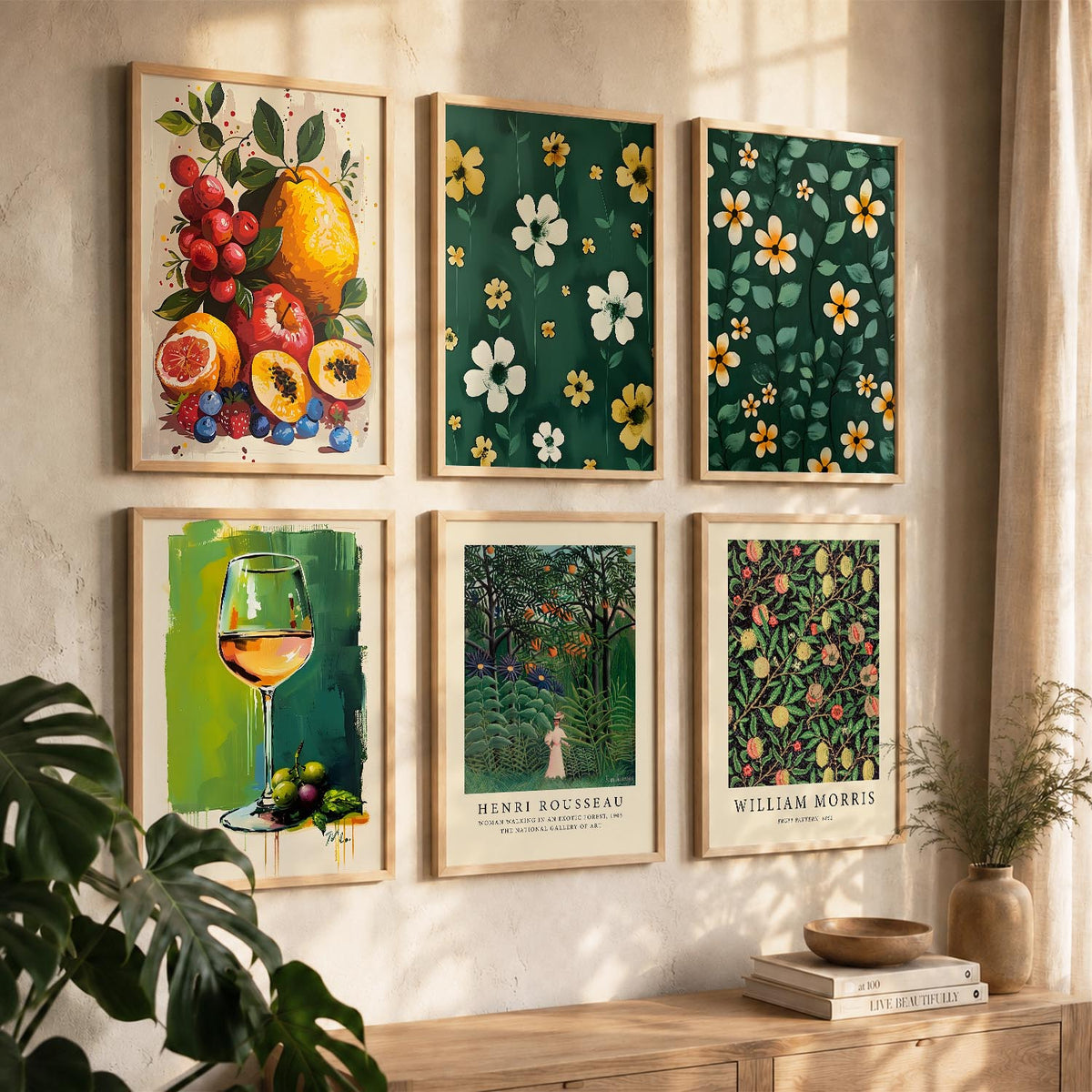 Floral Modern Wall Art Poster With Frame For Home And Wall Decor