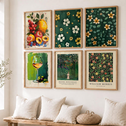 Floral Modern Wall Art Poster With Frame For Home And Wall Decor