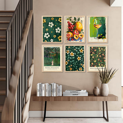 Floral Modern Wall Art Poster With Frame For Home And Wall Decor