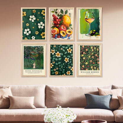 Floral Modern Wall Art Poster With Frame For Home And Wall Decor