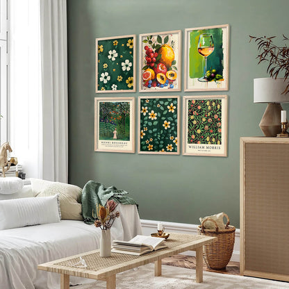 Floral Modern Wall Art Poster With Frame For Home And Wall Decor