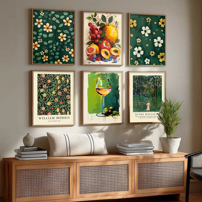 Floral Modern Wall Art Poster With Frame For Home And Wall Decor