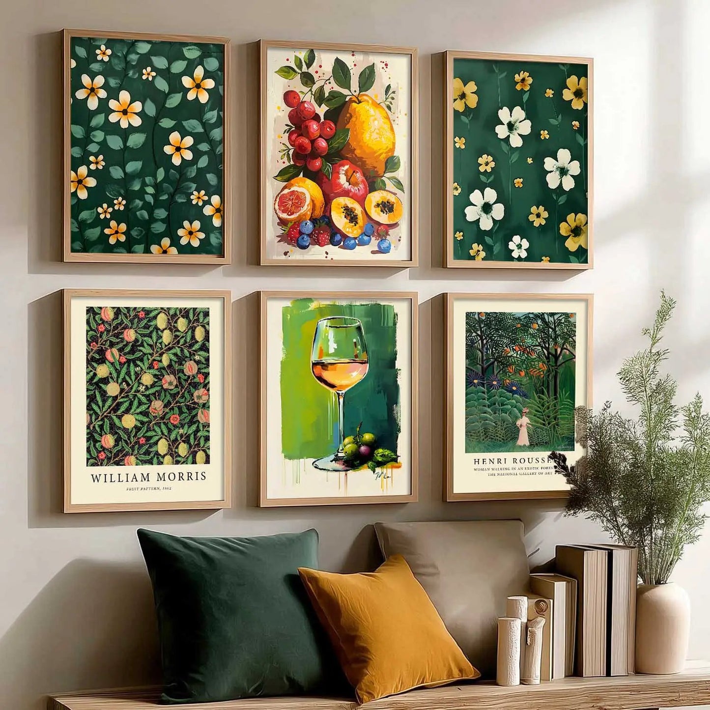 Floral Modern Wall Art Poster With Frame For Home And Wall Decor