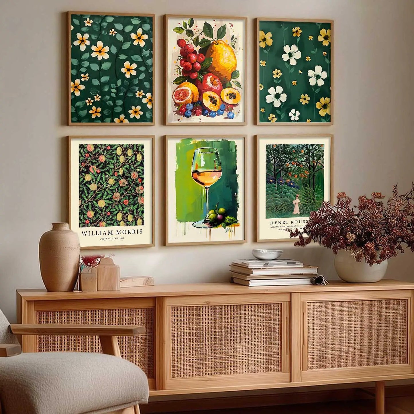 Floral Modern Wall Art Poster With Frame For Home And Wall Decor
