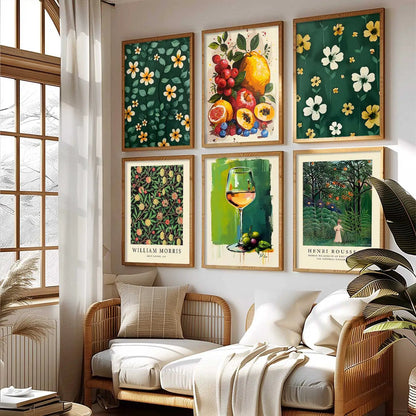 Floral Modern Wall Art Poster With Frame For Home And Wall Decor