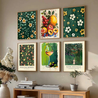 Floral Modern Wall Art Poster With Frame For Home And Wall Decor
